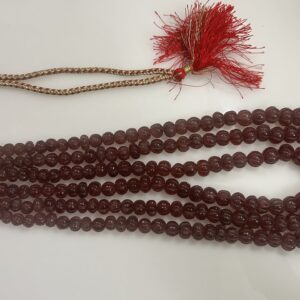 Elegant Natural Red Garnet Melon Multi-Strand Beaded Necklace