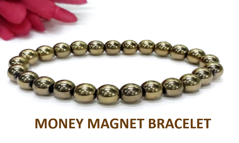 Natural Pyrite Stone Bracelet – Polished Beads for Protection & Prosperity